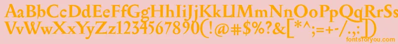 SerapionBold-Schriftart – Orangefarbene Schriften auf rosa Hintergrund