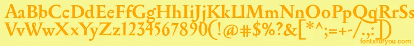 SerapionBold-fontti – oranssit fontit keltaisella taustalla