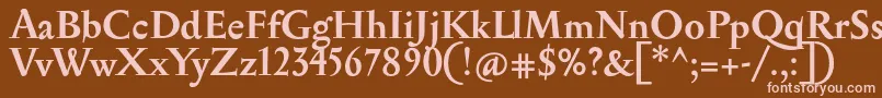 SerapionBold-fontti – vaaleanpunaiset fontit ruskealla taustalla