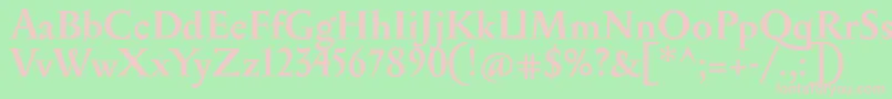 SerapionBold-fontti – vaaleanpunaiset fontit vihreällä taustalla