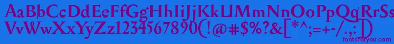 SerapionBold Font – Purple Fonts on Blue Background
