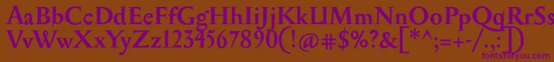 SerapionBold Font – Purple Fonts on Brown Background