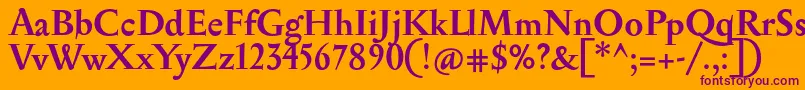 SerapionBold-fontti – violetit fontit oranssilla taustalla