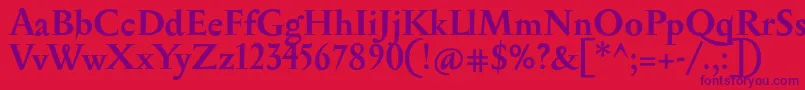Czcionka SerapionBold – fioletowe czcionki na czerwonym tle