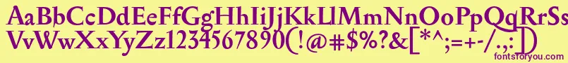 SerapionBold-Schriftart – Violette Schriften auf gelbem Hintergrund