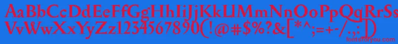 フォントSerapionBold – 赤い文字の青い背景