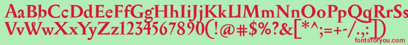 フォントSerapionBold – 赤い文字の緑の背景