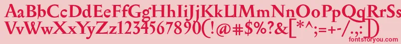 フォントSerapionBold – ピンクの背景に赤い文字