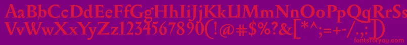 SerapionBold-Schriftart – Rote Schriften auf violettem Hintergrund