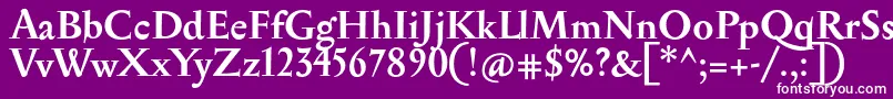 SerapionBold-fontti – valkoiset fontit violetilla taustalla