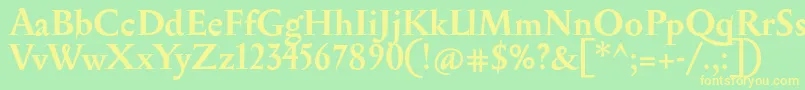 Шрифт SerapionBold – жёлтые шрифты на зелёном фоне
