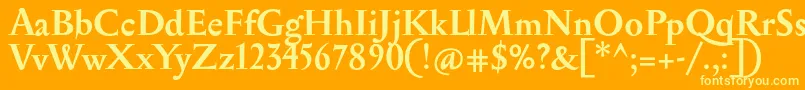 SerapionBold-Schriftart – Gelbe Schriften auf orangefarbenem Hintergrund