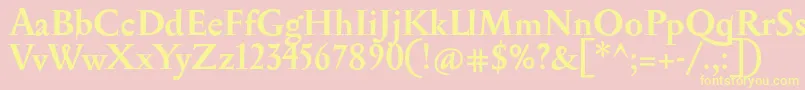 SerapionBold-Schriftart – Gelbe Schriften auf rosa Hintergrund