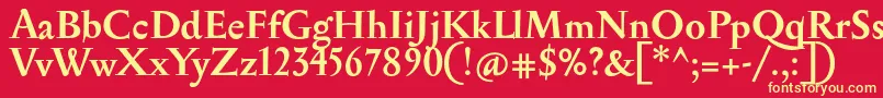 SerapionBold-Schriftart – Gelbe Schriften auf rotem Hintergrund