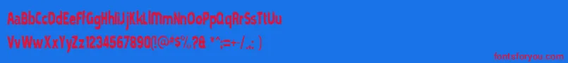 Moldpapa Font – Red Fonts on Blue Background