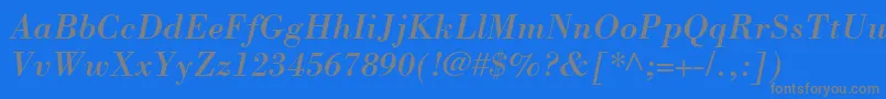 BodoniLtItalic Font – Gray Fonts on Blue Background