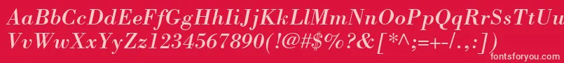 BodoniLtItalic Font – Pink Fonts on Red Background