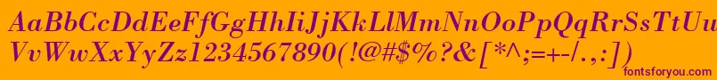 BodoniLtItalic Font – Purple Fonts on Orange Background