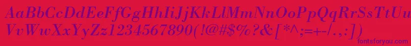 BodoniLtItalic Font – Purple Fonts on Red Background