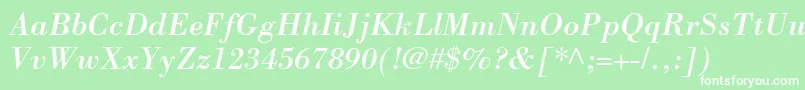 BodoniLtItalic Font – White Fonts on Green Background