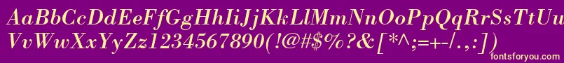 BodoniLtItalic Font – Yellow Fonts on Purple Background