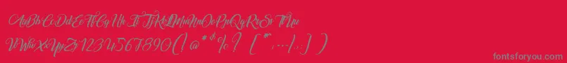 MarchandDeVeniseItalic Font – Gray Fonts on Red Background