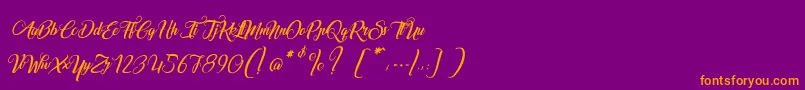 MarchandDeVeniseItalic Font – Orange Fonts on Purple Background