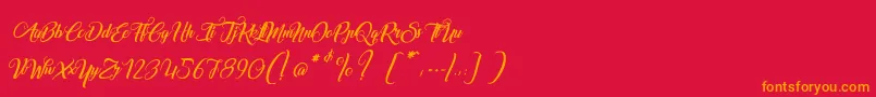 fuente MarchandDeVeniseItalic – Fuentes Naranjas Sobre Fondo Rojo