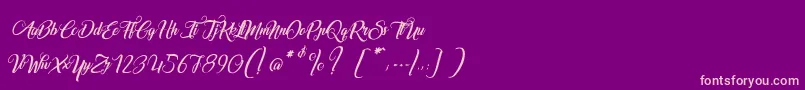 MarchandDeVeniseItalic Font – Pink Fonts on Purple Background