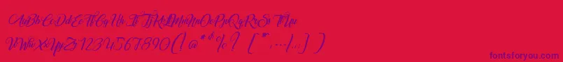 MarchandDeVeniseItalic Font – Purple Fonts on Red Background