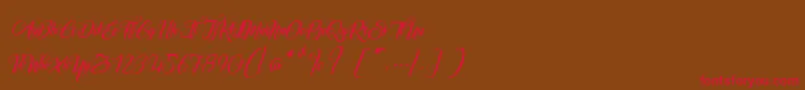 MarchandDeVeniseItalic Font – Red Fonts on Brown Background