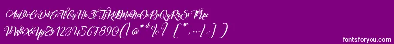 MarchandDeVeniseItalic Font – White Fonts on Purple Background