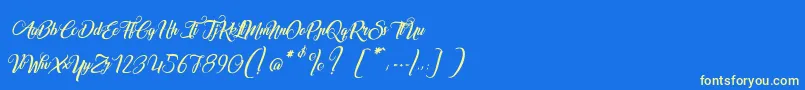 fuente MarchandDeVeniseItalic – Fuentes Amarillas Sobre Fondo Azul