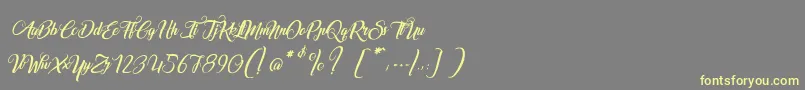 MarchandDeVeniseItalic Font – Yellow Fonts on Gray Background