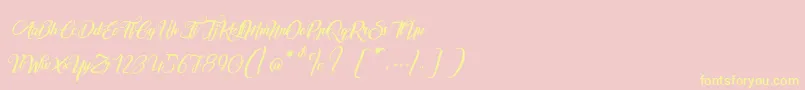 MarchandDeVeniseItalic Font – Yellow Fonts on Pink Background