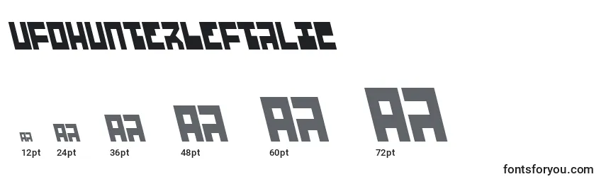 UfoHunterLeftalic Font Sizes