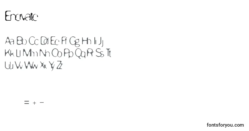 Czcionka Enervate – alfabet, cyfry, specjalne znaki