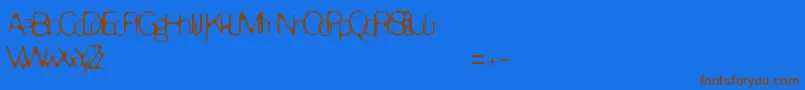 Fonte Enervate – fontes marrons em um fundo azul