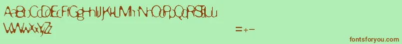 Enervate-Schriftart – Braune Schriften auf grünem Hintergrund