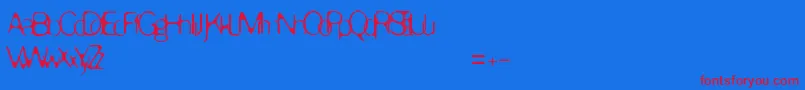Enervate Font – Red Fonts on Blue Background