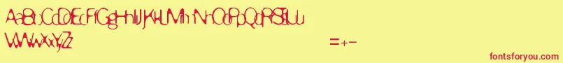 Enervate Font – Red Fonts on Yellow Background