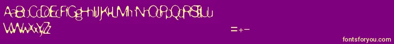 Enervate-Schriftart – Gelbe Schriften auf violettem Hintergrund