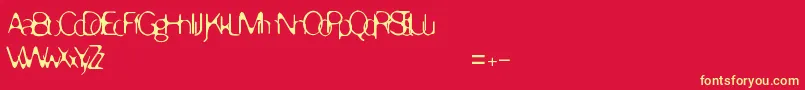 Enervate-Schriftart – Gelbe Schriften auf rotem Hintergrund