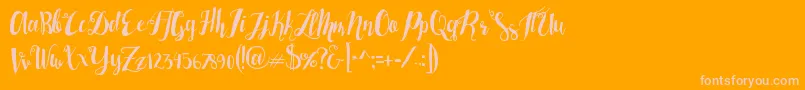 Lasermetal Font – Pink Fonts on Orange Background