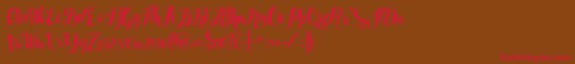 Lasermetal Font – Red Fonts on Brown Background