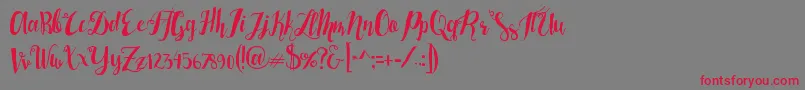 Lasermetal Font – Red Fonts on Gray Background