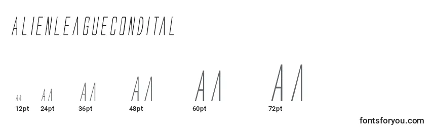 Alienleaguecondital Font Sizes