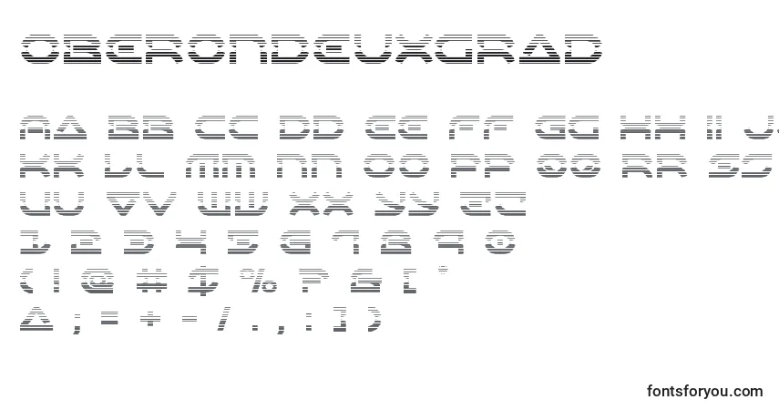 Czcionka Oberondeuxgrad – alfabet, cyfry, specjalne znaki