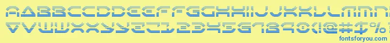 Oberondeuxgrad Font – Blue Fonts on Yellow Background