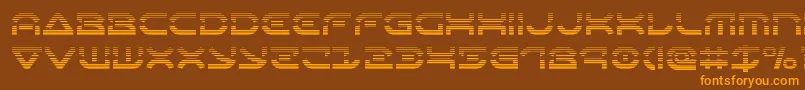 Czcionka Oberondeuxgrad – pomarańczowe czcionki na brązowym tle